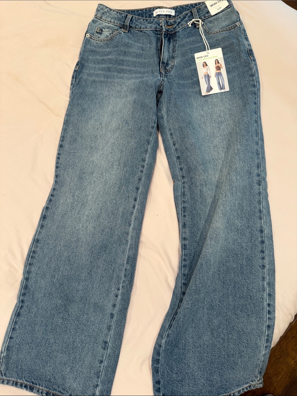 WITTY FOX Light Blue Wide-Leg Jeans — High-Rise Flare